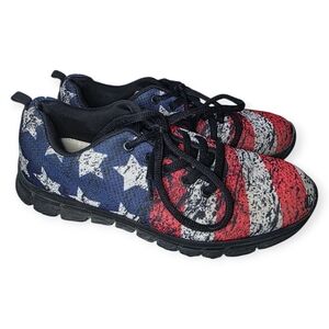 American Flag Tennis Shoes, Mens Size 6, Womens Size 8, EU 39